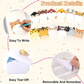 YeahBoom Pack of 24 Sticky Notes, 720 Sheets Small Sticky Notes Children, Cartoon Animal Sticky Notes, Cute Mini Sticky Notes, Sticky Notes, Animal Shaped Sticky Note Pad, School Notes, Office Notes,