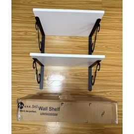 MUXX.STIL Shelves, Deep Wall Shelves Set of 2, 15.7 Inch Wall Mounted Shelves with Brackets for Bedroom, Living Room, Kitchen, Bathroom, White