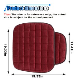 LAINLOY Car Seat Cushion, Soft Plush Vehicle Driver Seat Pad with Storage Pocket, Non-Slip Rubber Bottom, Universal Seat Protector Cover for Truck, Car, SUV, Home, Office, Chair(Red)