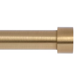 VOIIY Gold Curtain Rods for Windows 48 to 84 Inch(4-7 Feet),1" Diameter Drapery Rods with Modern Style End Cap Finials,Size:36-88 Inch,Warm Gold