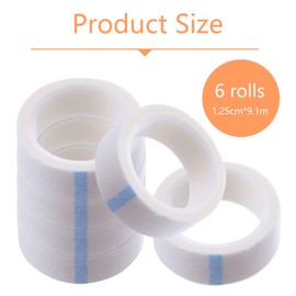 6 Rolls Micropore Surgical Tape, Microporous Tape 1.25cm X 9.1m First Aid Medical Tape Earring Cover Up Tape (White)