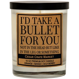 CEDAR CRATE MARKET Best Friend Candle, Orange Zest Scent, 10 oz Soy Candle, Funny Gift for Women, Birthday, Going Away, Friendship