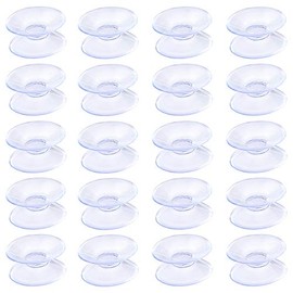 Pawfly 20 Pack Double Sided Suction Cups 4/5 Inch Clear PVC Plastic Sucker for Glass Table Mirror