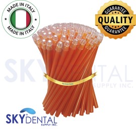 Sky Choice Dental Saliva Ejectors Suction Ejector Orange Clear tips Made in Italy up to4500 - 4500 (Free 2-Day Delivery)