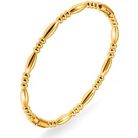 Tidefire Stainless Steel Bamboo Design Bracelet Titanium Steel Bangle (Water Gold)