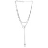 Long Statement Necklace Two-Strand Oval Link Chains Y-shape Eternity Lariat