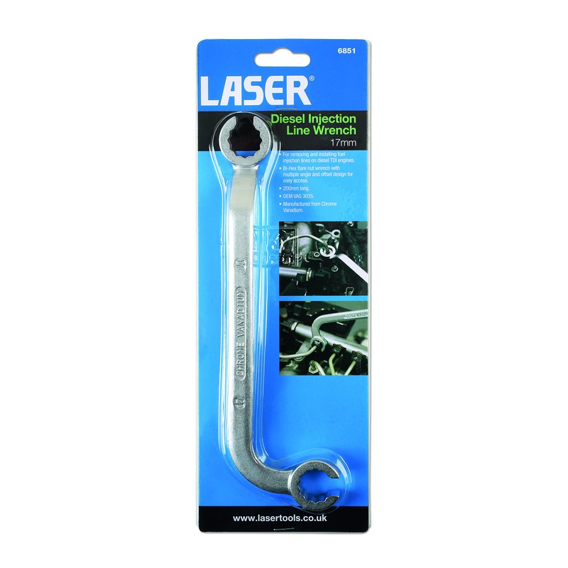 Laser 6851 Diesel Injection Line Wrench 17mm, Silver