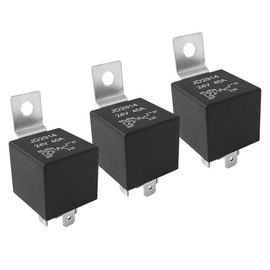 Aiqeer Pack of 3 5-Pin Car Relay, 24 V 40 A SPDT Car Relay (Black)