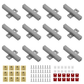 LOPYXBR 12 Pack Push to Open Door Catches, Heavy Duty Magnetic Push Open Latch Powerful 48 N Spring Magnetic Release Grey Opens Catch for Large Wardrobe Closet Door Damper Closure Magnet Press Opens