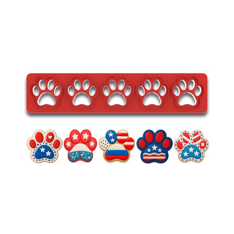 Mighty Gadget Mini Dog Paw Cookie Cutter Strip - 5