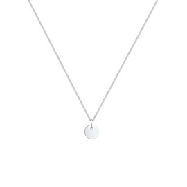 Elli Women's Necklace with Plate Pendant in Basic Geo Look in 925 Sterling Silver 45 cm Length, Sterling Silver, Silver