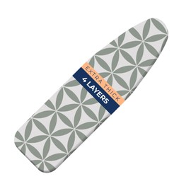 Ironing Board Cover and Pad Extra Thick Heavy Duty Padded 4 Layers Non Stick Scorch and Stain Resistant 15x54 and 3 Fasteners Elastic Edge with Bonus Protective Scorch Mesh Cloth