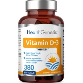Health Genesis Vitamina D3 10000 Iu 380 Cápsulas Blandas