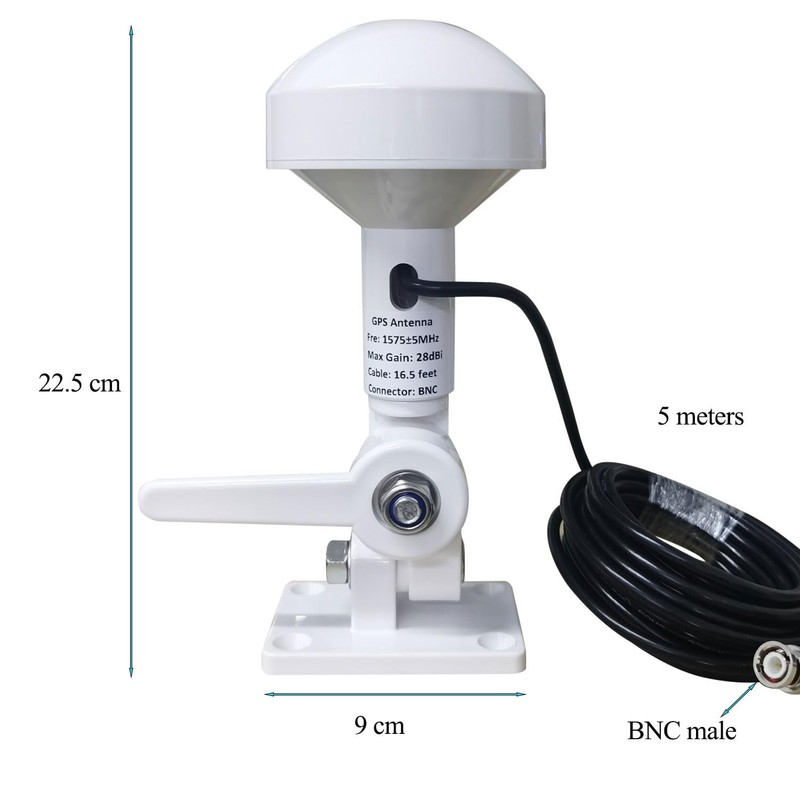 SignalPlus Boat GPS Navigation Antenna for Marine, 16.5FT Cable, BNC,
