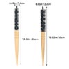 WOONEKY Detangle Smooth Hair Small Wooden Comb Round Brush for