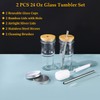 ASANMEYO 2 Pcs 24 oz Glass Cups With Bamboo Lids