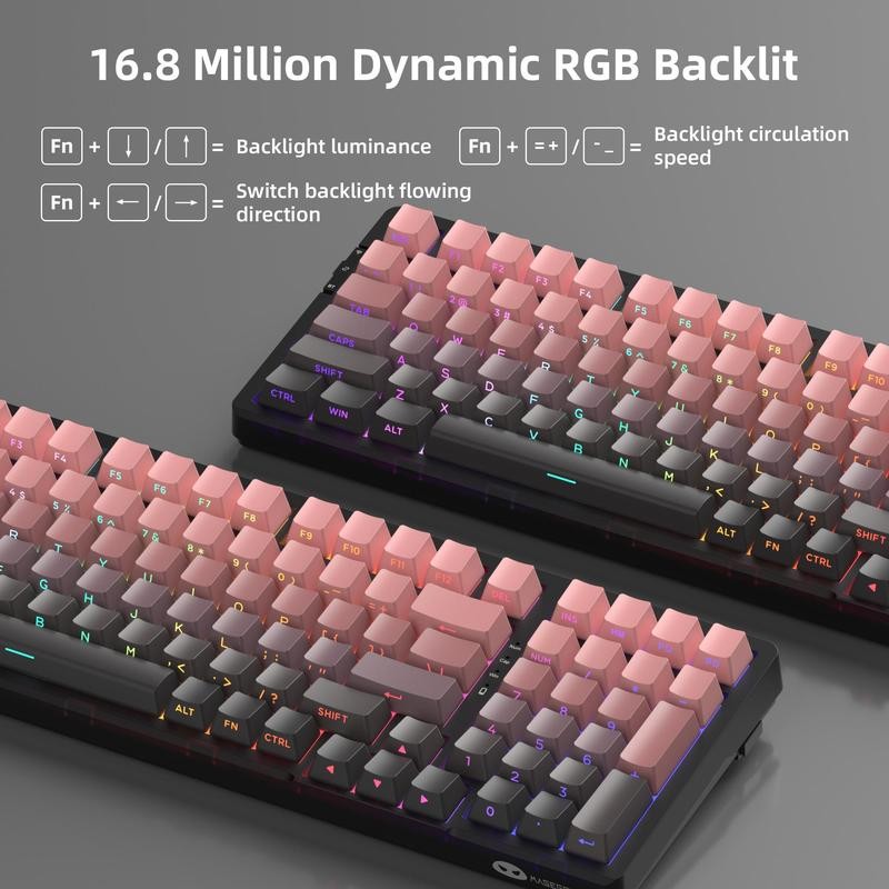 MageGee Keyboard Wireless, 96% Gasket Hot Swappable Keyboard Mechanical, 3-Connection