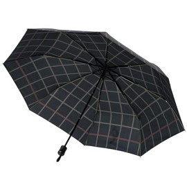 Sugihara SKO65433CH Folding Umbrella, Mini Color Glass Ribs, Check, 25.6 inches (65 cm), Fabric Black/Ribs, Green, Windproof, Durable, Lightweight, Gentleman, Large, Compact, Slim, Rain or Shine,