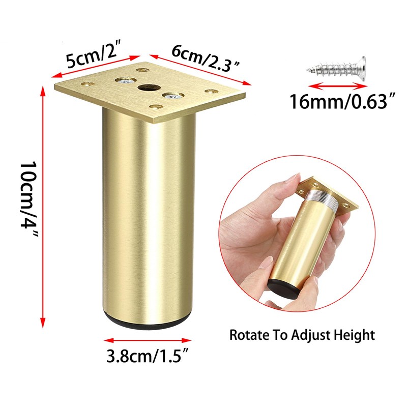 Sumnacon 4 patas de aleación de aluminio para muebles, patas