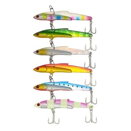Orurdo qb100205a01n0 Metal Vibration BIG Fishing Tackle Set of 6 Colors 4.1 inches (10.6 cm), 1.6 oz (45 g) (A Color), For Large Blue Items, 2 Hook Specifications