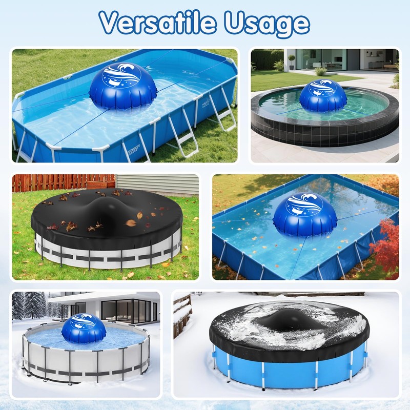 7 FT Pool Pillow for Above Ground Pools, Round Winter