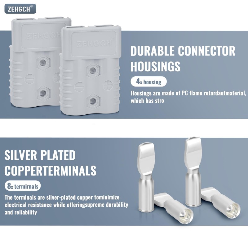 ZEHGCH Battery Connector, 175Amp 600V Quick Connect Wire Connector Plug