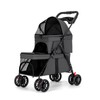 Double Pet Stroller for Dogs and Cats, One-Hand Foldable with
