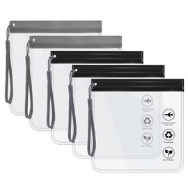 5PcsTransparent Approved Security Toiletry Bag Lightweight Leakproof Makeup Bag Waterproof Airport Liquid Bags for Travel Accessories, Holiday Essentials