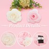 CRASPIRE 4PCS Rose Flower Clips Fabric Rose Flower Pink White