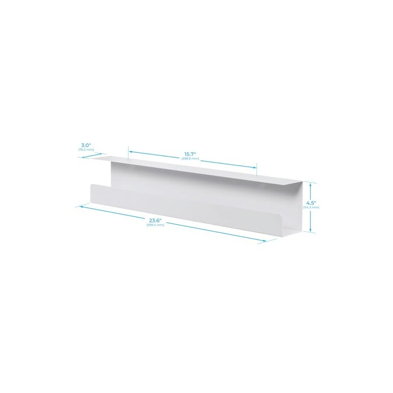 Monoprice Under Desk Cable Tray - Steel with Power Supply