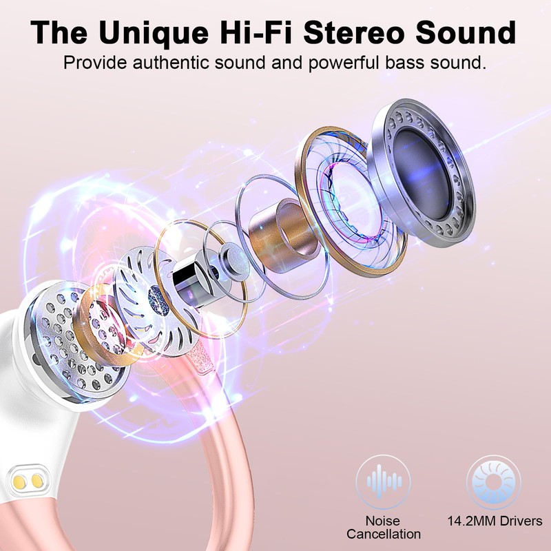 Ltinist - Auriculares inalámbricos Bluetooth 5.3, estéreo HiFi, IP7, impermeables