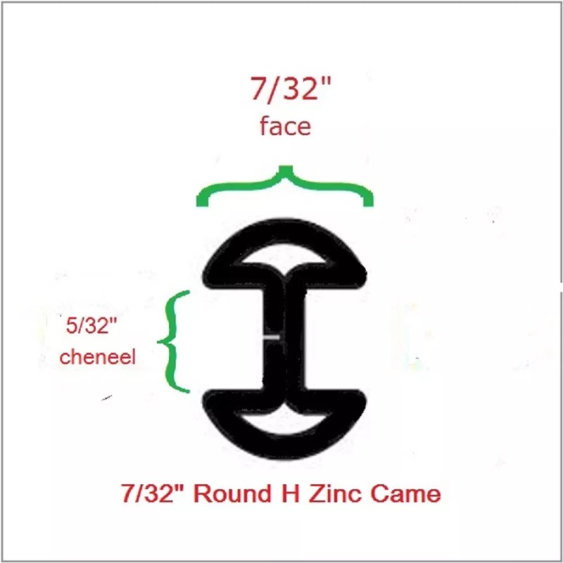 Cascade 7/32 Round H Zinc Came (18 feet) Stained Glass