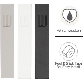 A&S Mezuzot Modern Concrete Mezuzah Case with Scroll, Easy Peel and Stick Mezuza (Black+ Engraved Shin, 5 Inches)