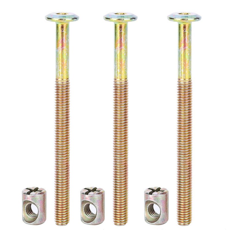 Pack of 10 Furniture Screws M6 Carbon Steel with Barrel