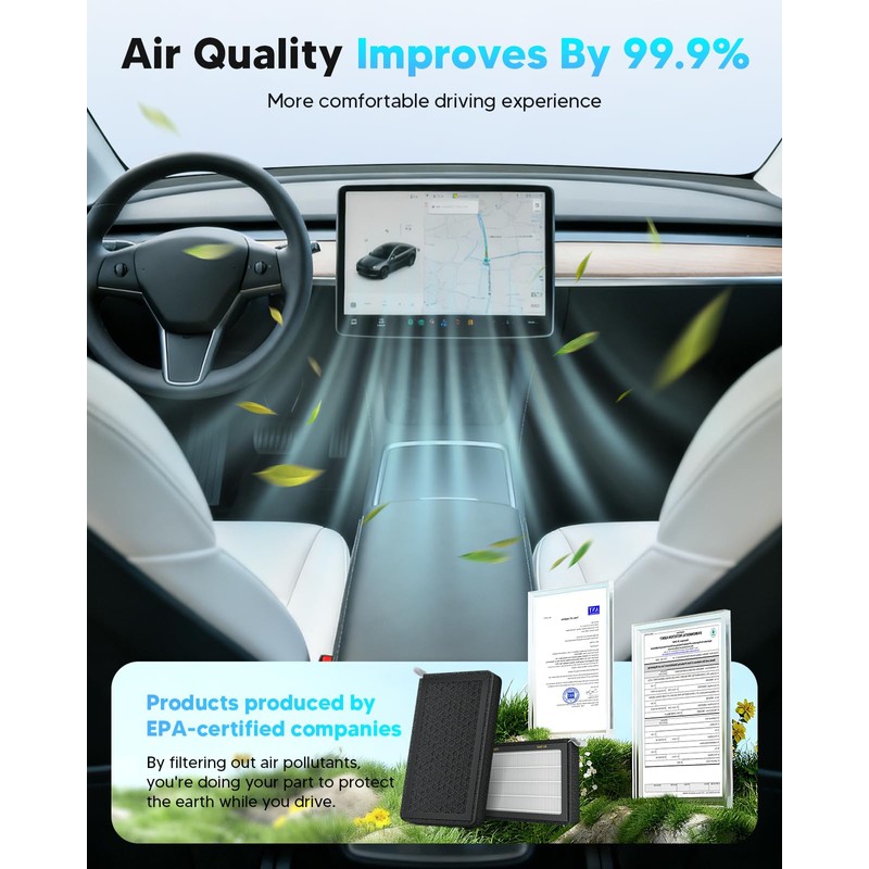 XTechnor HEPA Air Filter for Model Y Model 3 2016-2026,