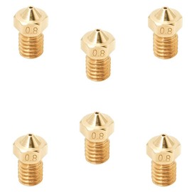 3D FREUNDE J-head E3D V5/V6 Bowden RepRap Extruder Hotend Nozzle Brass for 1.75 mm Filament 3D Printer Nozzle M6 (6 x 0.8 mm) Set of 6