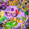 12 Pcs Mardi Gras Mask Paper Masquerade Masks Carnival Parade