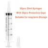 30 Pack 20ml Plastic Syringe for Scientific Labs, Dispensing, Measuring,