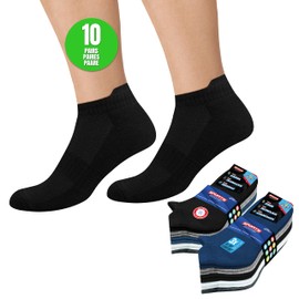 SOXCO Men's Ankle Socks 10-Pack Low Sports Cushioned Socks Men Women, Pack of 10 Pairs (Size: 5-8, Multicolor)