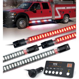 LUMENIX 70 Inch Emergency Running Board Rigid Strobe Lights Strip Bar 864 LED Flashing Warning Firefighter Light with Controller for First Responder Vehicles POV Fire Trucks Pickups Cars