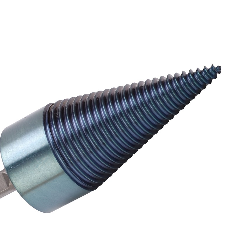 Firewood Split Drill Bit Square Shank BluePlated Screw Cone Head