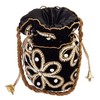 Purpledip Chenille Potli Bag (Clutch, Drawstring Purse): Intricate Bead Work