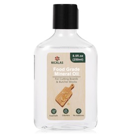Nicalas Mineral Oil 8.5oz for Cutting Boards,Butcher Block Oil & Wood Conditioner, Food Grade for Wooden & Bamboo Cutting Boards, Countertops, Knives