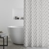 Catherine Lansfield Aztec Diamond180x180cm Shower Curtain Panel Silver Grey