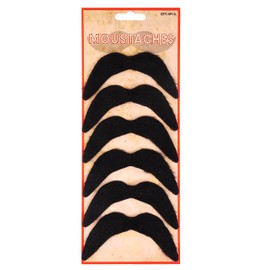 Henbrandt HENBRANDT 6 Stück falsche Schnurrbärte selbstklebend I Kostüm selbstklebend I Mann Zubehör I Mexikanisch 70er Jahre Gringo