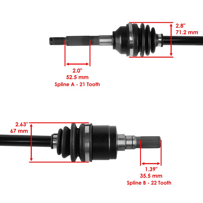 Caltric Front Left Complete CV Joint Axle for Kubota RTV900