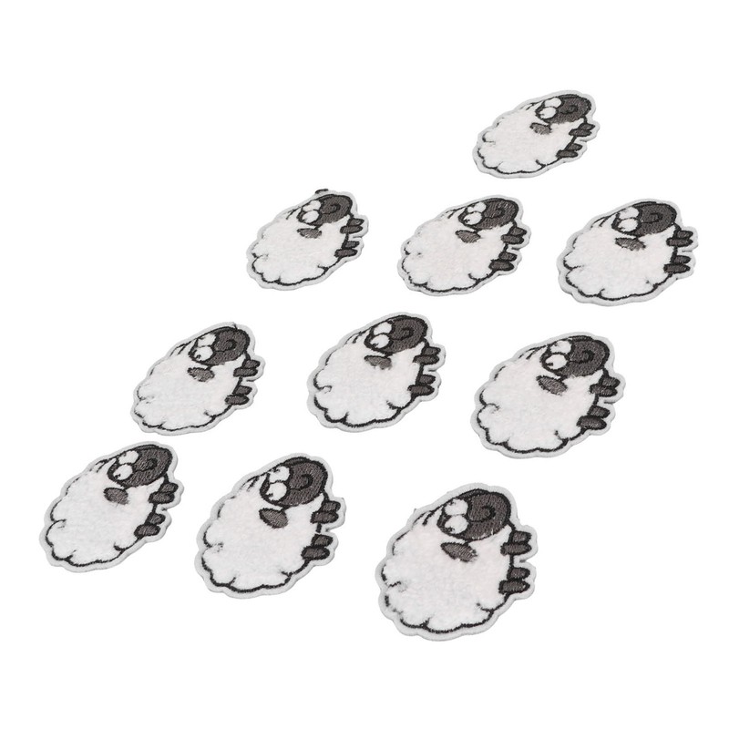 30pcs Cloth Patches Embroidered Iron On Sew On Sheep Shape