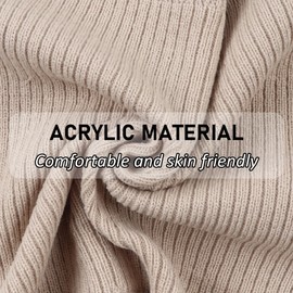 Bamery Kids Knit Scarf Boys Girls Neck Warmer Soft Warm Infinity Scarf Neck Gaiter for Fall Winter 2-Pack (Denim Blue+Beige, One Size)