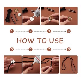 Giyofom Bolo Tie Accessories - DenimTie - Bolo Tie End Cap Set for DIY Making Bolo Ties