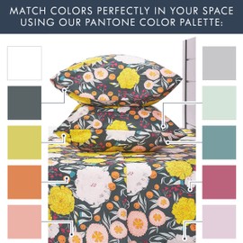 Where The Polka Dots Roam Dark Floral Bedsheets Queen Size, Super Soft Wrinkle Resistant Bedding Set for Boho Room Décor, Premium Floral White Queen Bed Sheets for Girls, Teens and Master Bedrooms